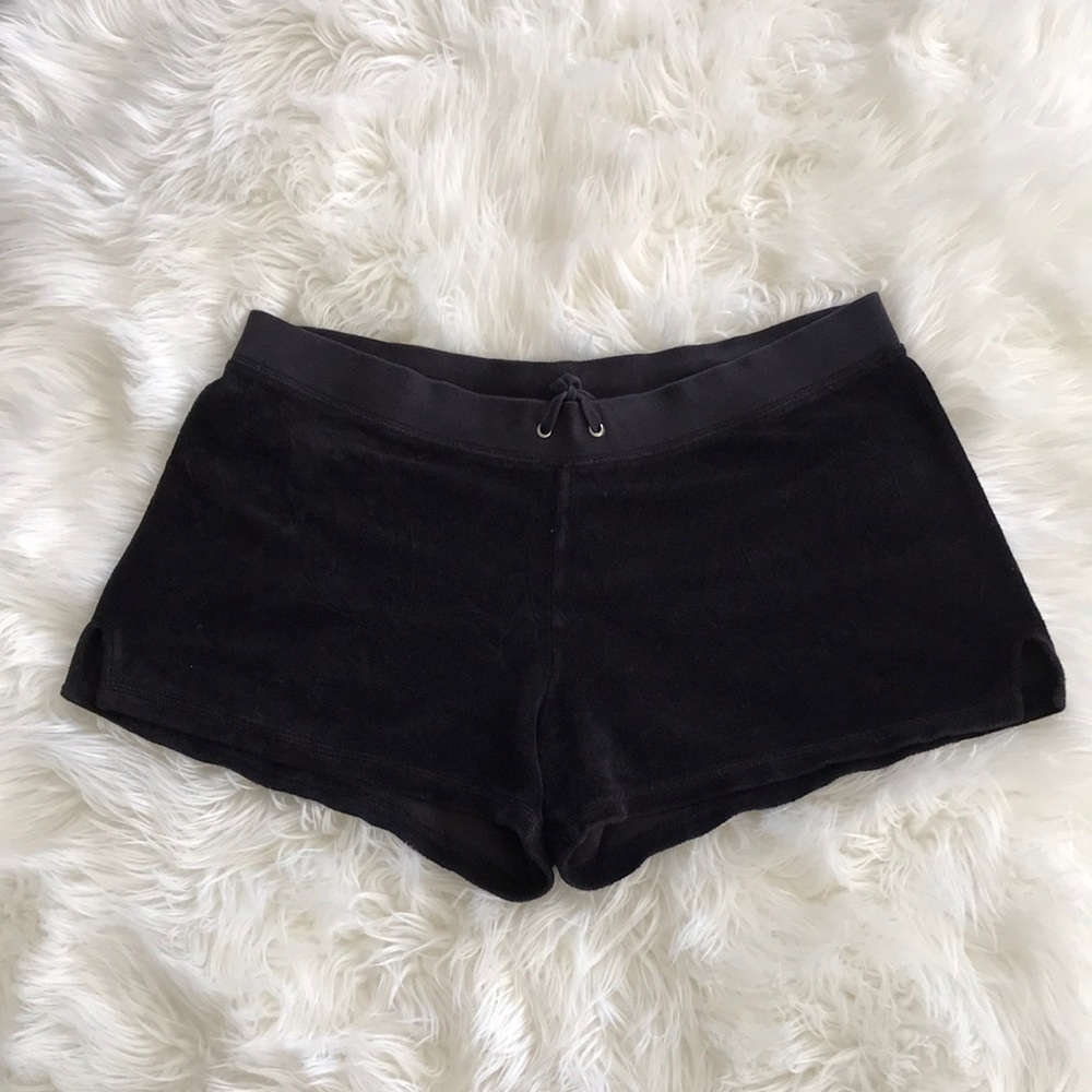 SOLD - JUICY COUTURE Black Terry Shorts Size M